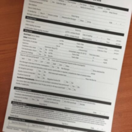 Drug and Alcohol Site Testing Form in Australia